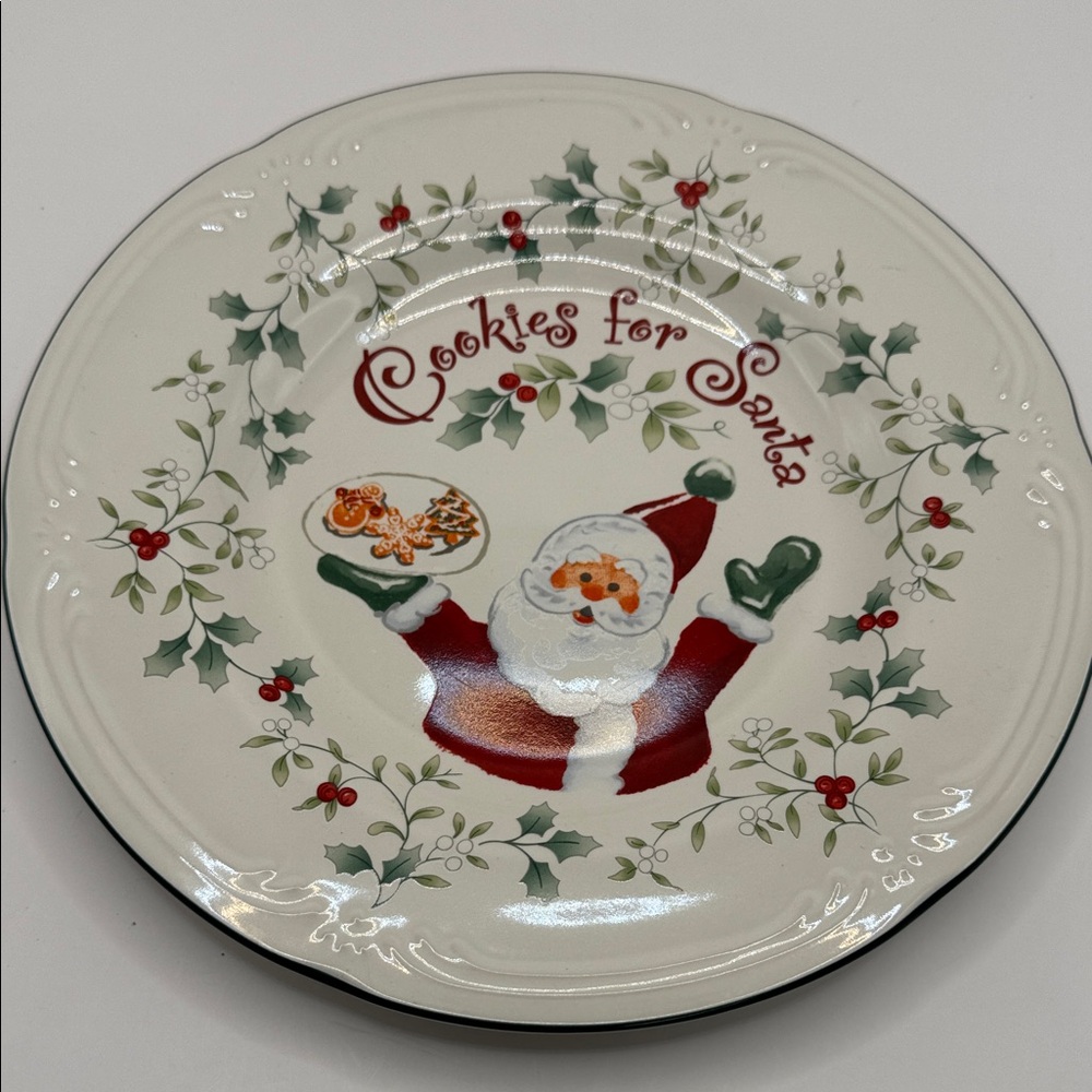 Winterberry Pattern Cookies for Santa plate